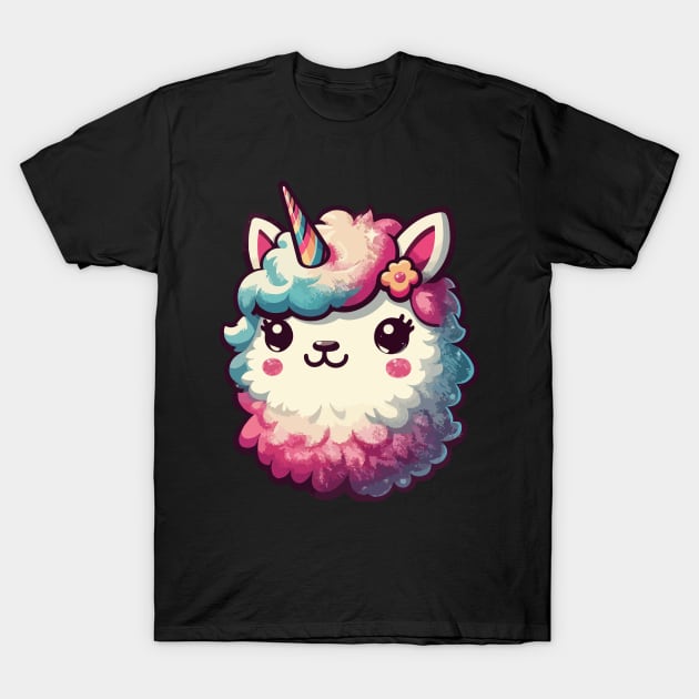 Kawaii rainbow llamacorn unicorn llama T-Shirt by TomFrontierArt